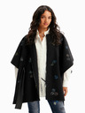Desigual Desigual Threadflor Milan schwarzer gemusterter Damenponcho