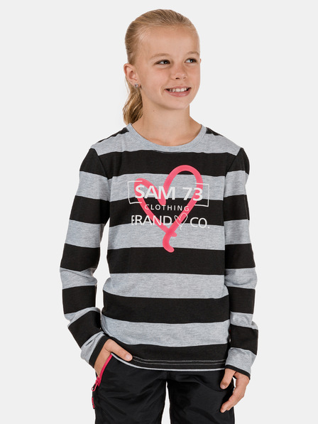Sam 73 Schwarz-grau gestreiftes Mädchen-T-Shirt SAM 73 Hope