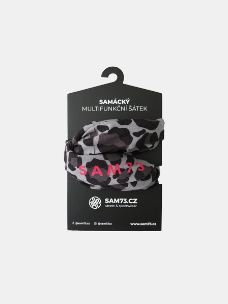 Sam 73 Dunkelgraues gemustertes Damen-Multifunktionstuch SAM 73