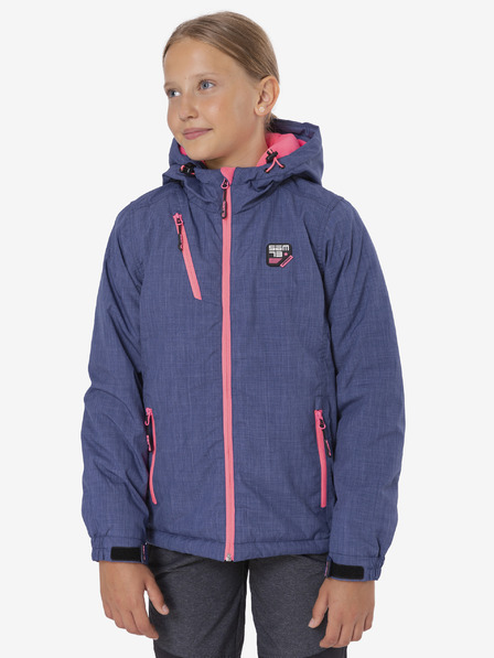 Sam 73 Rosa und blaue Mädchen-Winterjacke mit Kapuze SAM 73 Giselle