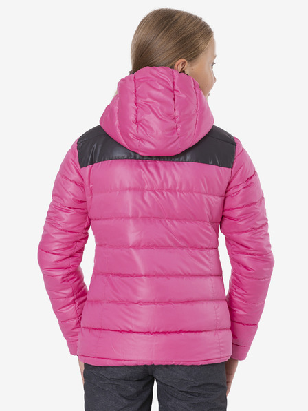 Sam 73 Rosa-schwarze Steppwinterjacke mit Kapuze für Mädchen SAM 73 Eloise