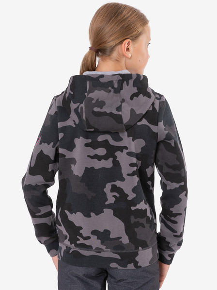 Sam 73 Dunkelgraues Mädchen-Sweatshirt mit Tarnmuster SAM 73