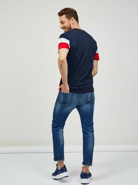 Sam 73 Blaues und rotes Herren-T-Shirt SAM 73 Kavix
