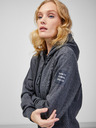 Sam 73 Grau gestromter Damen-Kapuzenpullover mit Reißverschluss SAM 73 Drusilia