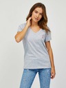 Sam 73 Hellgraues gestreiftes Damen-T-Shirt SAM 73 Lumiel