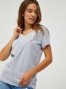 Sam 73 Hellgraues gestreiftes Damen-T-Shirt SAM 73 Lumiel