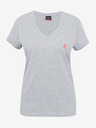 Sam 73 Hellgraues gestreiftes Damen-T-Shirt SAM 73 Lumiel