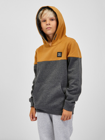 Sam 73 Grauer und brauner Kapuzenpullover für Jungen SAM 73 Sall