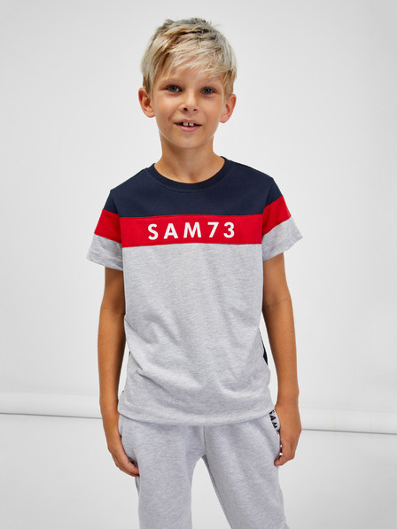 Sam 73 Blau-grau gestreiftes T-Shirt für Jungen SAM 73 Kallan