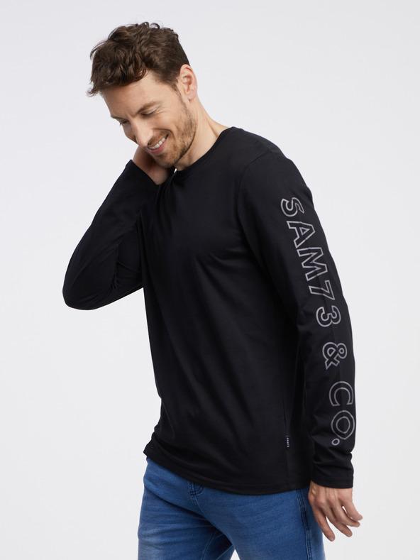 Sam 73 Schwarzes Herren-Langarm-T-Shirt SAM 73 Regulus
