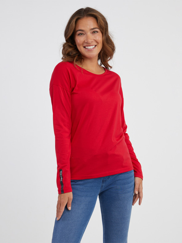 Sam 73 Rotes Langarm-T-Shirt für Frauen SAM 73 Patty