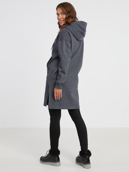 Sam 73 Dunkelgraues gestromtes Damen-Sweatshirt mit Reißverschluss SAM 73 Cresside