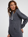 Sam 73 Dunkelgraues gestromtes Damen-Sweatshirt mit Reißverschluss SAM 73 Cresside