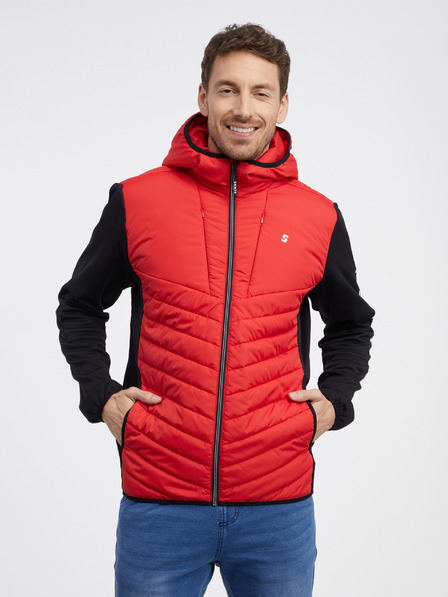 Sam 73 Schwarze und rote leichte Herren-Steppjacke SAM 73 Travis