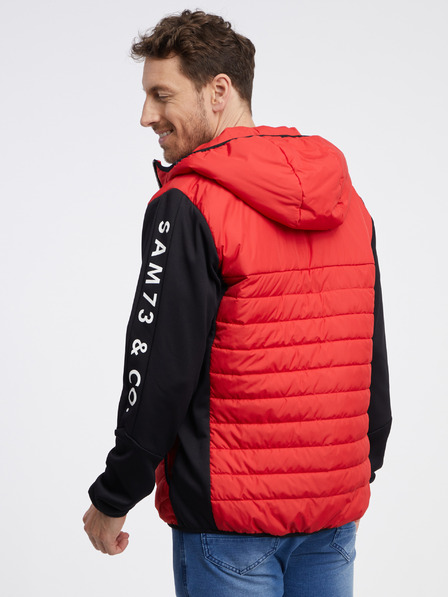 Sam 73 Schwarze und rote leichte Herren-Steppjacke SAM 73 Travis