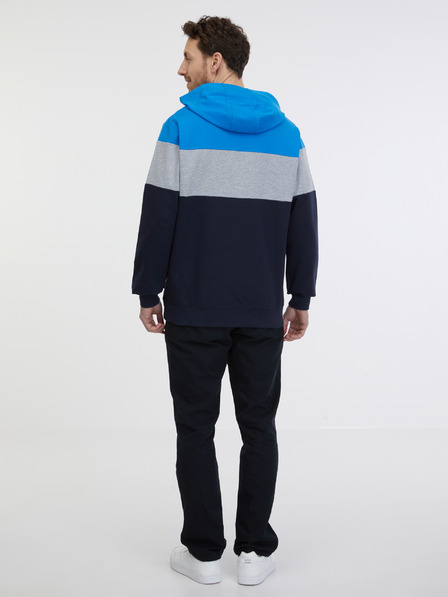 Sam 73 Blau-schwarzer Herren-Kapuzenpullover SAM 73 Gerado