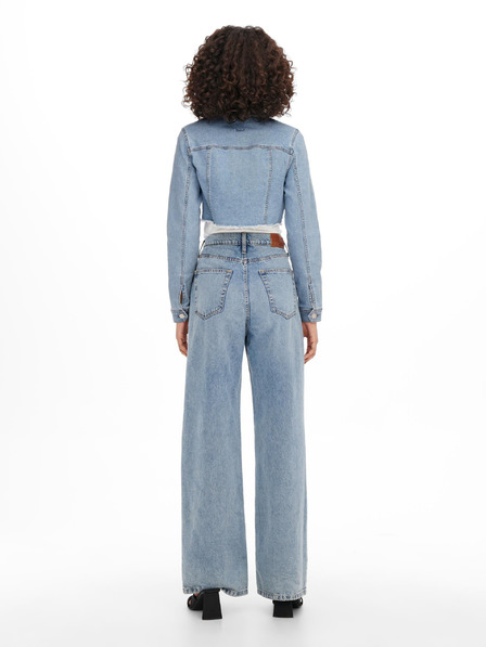 ONLY Hellblaue Damen-Crop-Top-Jeansjacke ONLY Wonder
