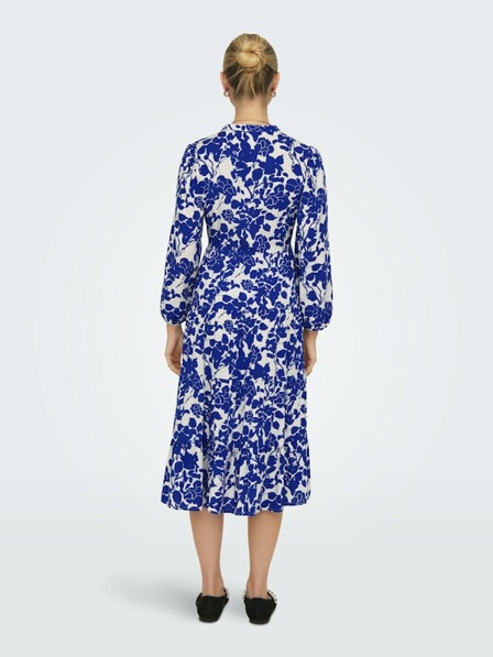 ONLY Blaues gemustertes Damen-Midikleid ONLY Milana