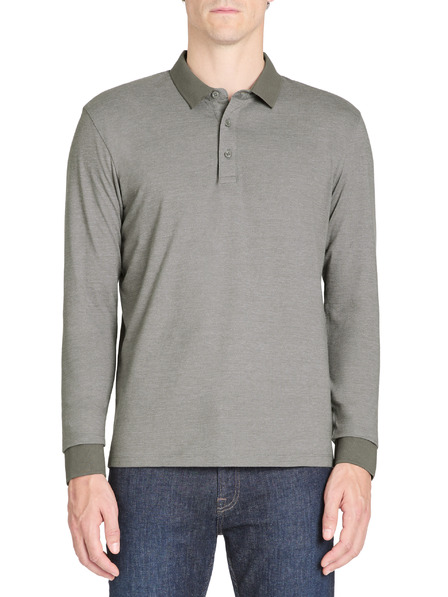 Celio Graues Herren Langarm-Poloshirt Celio Janime