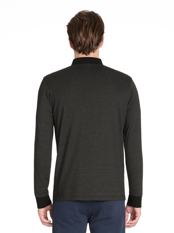 Celio Schwarzes Herren-Langarm-Poloshirt Celio Jeshintano