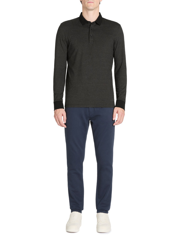 Celio Schwarzes Herren-Langarm-Poloshirt Celio Jeshintano