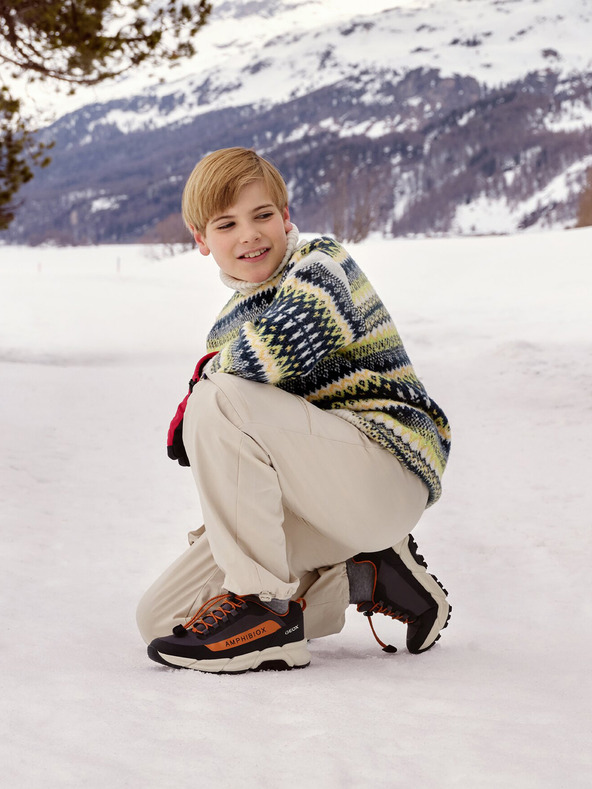 Geox Dunkelgrau Geox Flexyper Plus Boy Turnschuhe