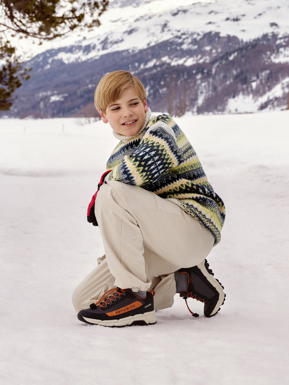 Geox Dunkelgrau Geox Flexyper Plus Boy Turnschuhe