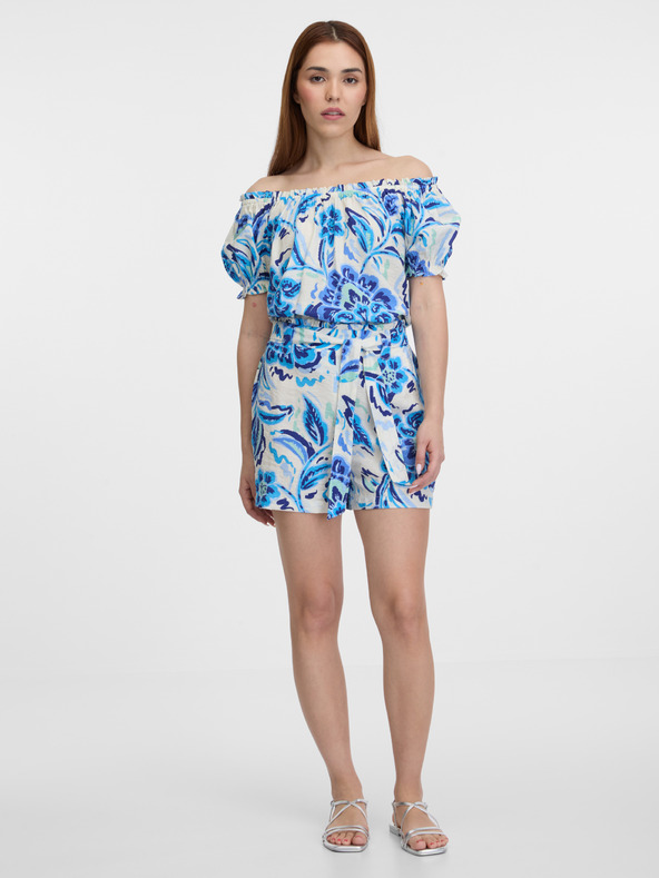 Orsay Hellblaue gemusterte Damen-Shorts ORSAY