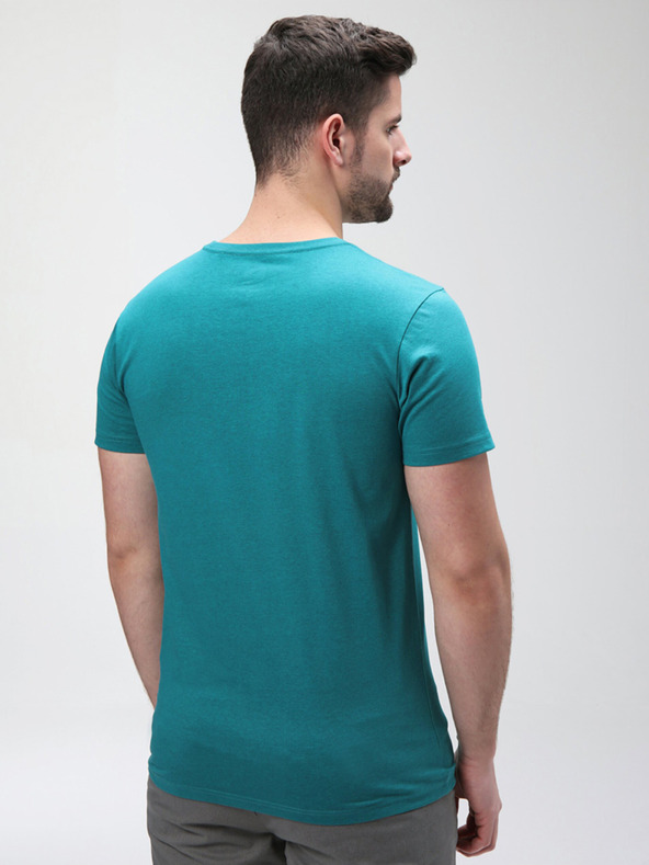 Loap Petrolfarbenes Herren-T-Shirt mit Aufdruck LOAP BENUL