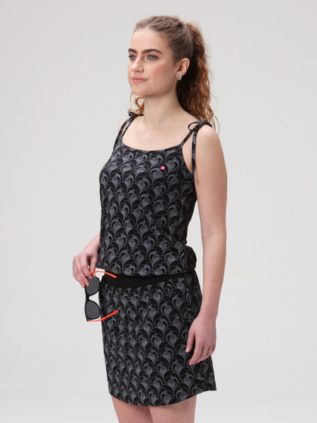 Loap Schwarzes gemustertes Damenkleid LOAP Bazuka