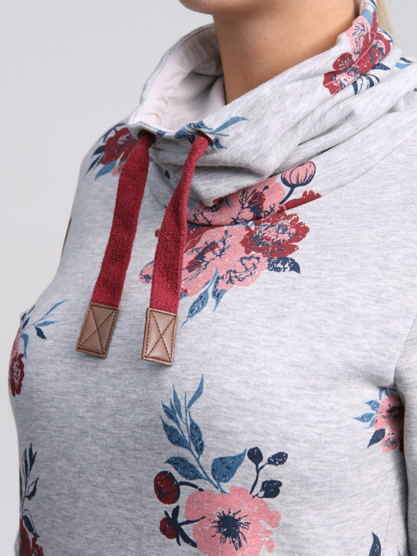 Loap Hellgraues Damen-Blumenkleid LOAP Ebuna