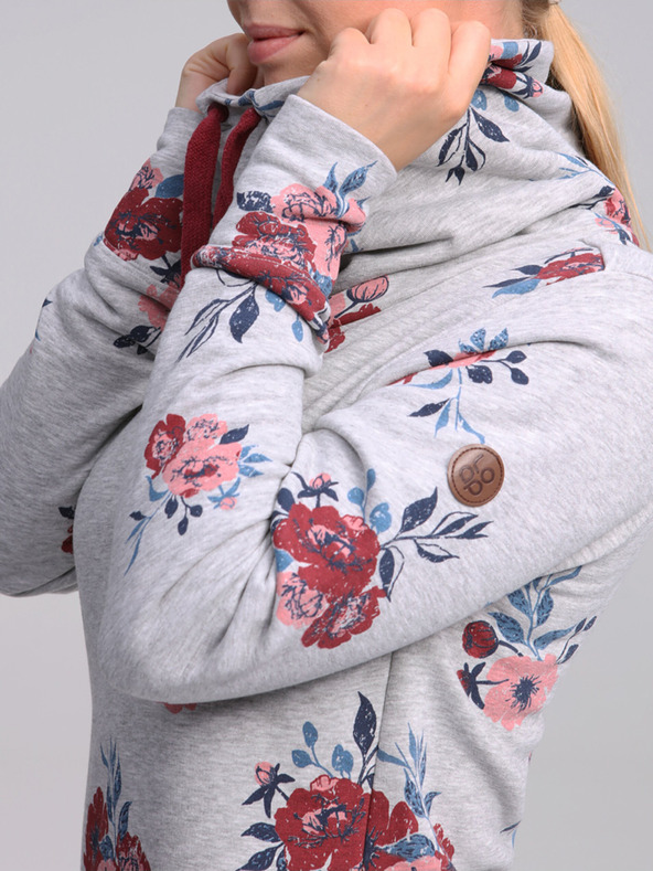 Loap Hellgraues Damen-Blumenkleid LOAP Ebuna