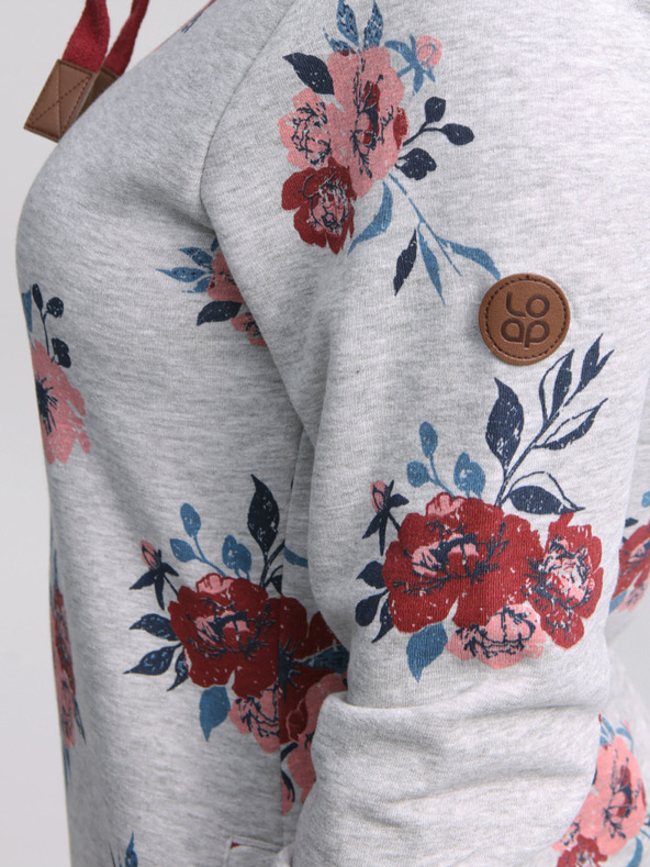 Loap Hellgraues Damen-Blumenkleid LOAP Ebuna