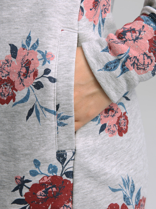 Loap Hellgraues Damen-Blumenkleid LOAP Ebuna