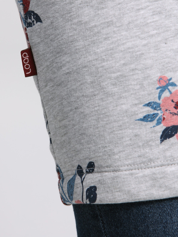 Loap Hellgraues Damen-Blumenkleid LOAP Ebuna