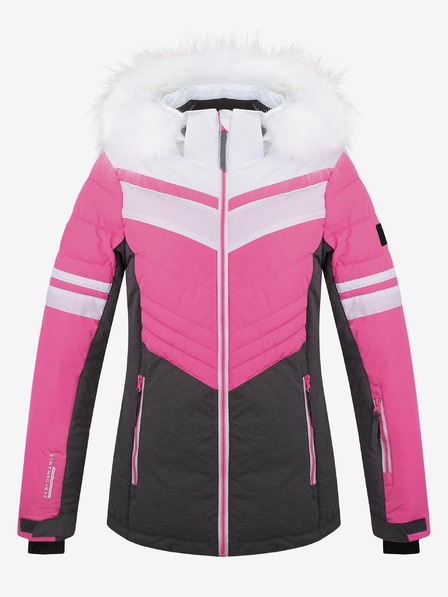 Loap Graue und rosa Damen-Skijacke LOAP ORINNA
