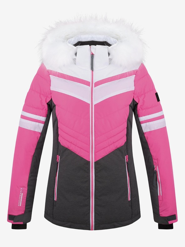 Loap Graue und rosa Damen-Skijacke LOAP ORINNA