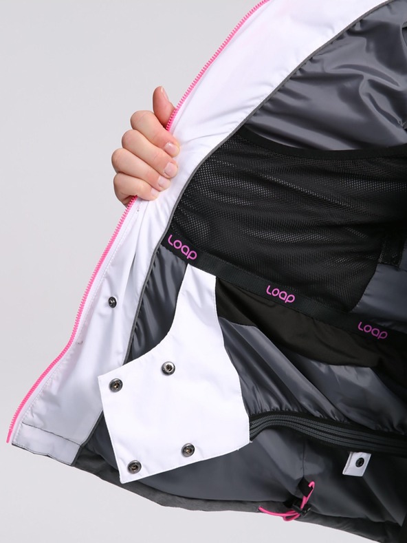 Loap Graue und rosa Damen-Skijacke LOAP ORINNA