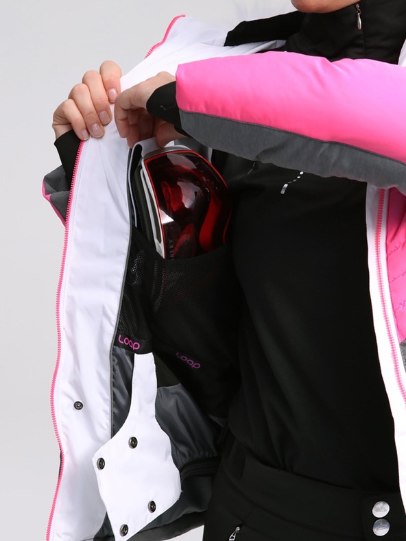 Loap Graue und rosa Damen-Skijacke LOAP ORINNA