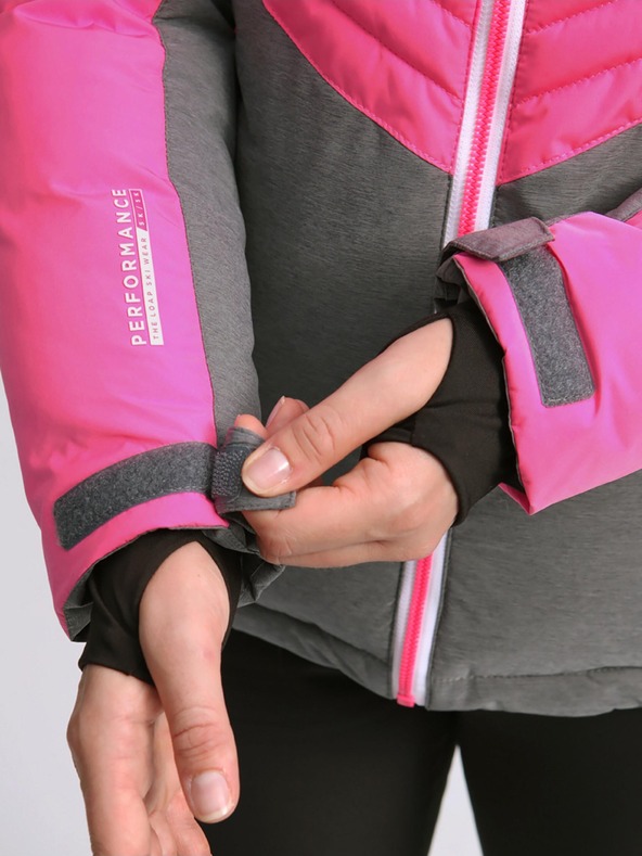 Loap Graue und rosa Damen-Skijacke LOAP ORINNA