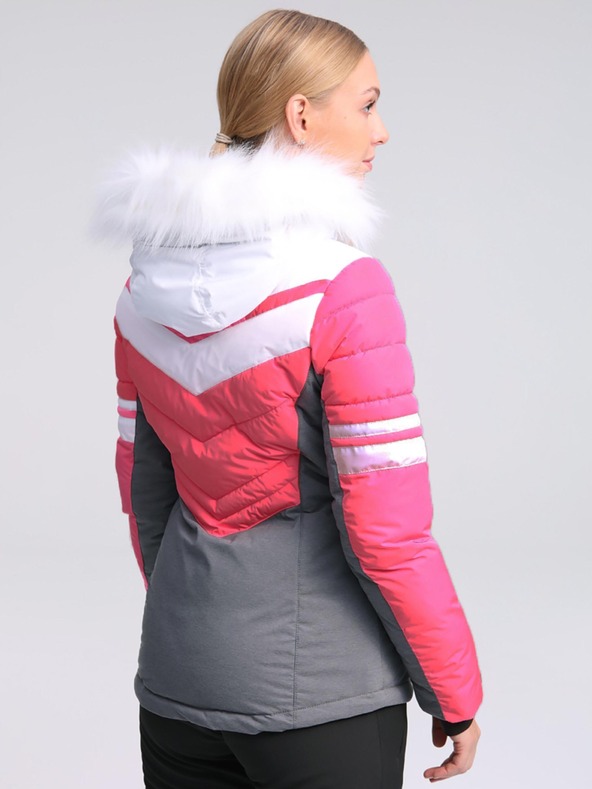 Loap Graue und rosa Damen-Skijacke LOAP ORINNA