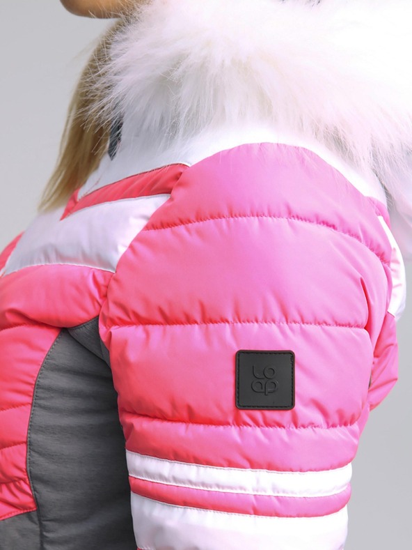 Loap Graue und rosa Damen-Skijacke LOAP ORINNA