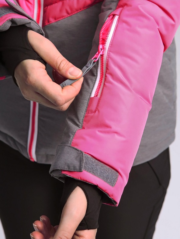 Loap Graue und rosa Damen-Skijacke LOAP ORINNA