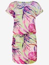 Loap Grünes und rosa Damen-Sommerkleid mit tropischem Muster LOAP ANUMA