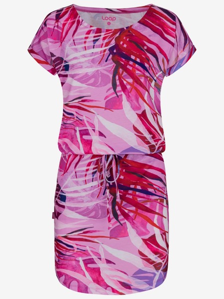 Loap Rosa gemustertes Kleid für Frauen LOAP Anuma