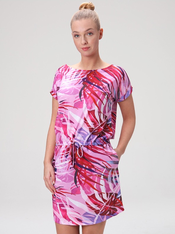 Loap Rosa gemustertes Kleid für Frauen LOAP Anuma