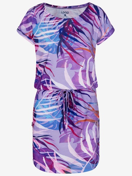 Loap Blau-violett gemustertes Damenkleid LOAP Anuma