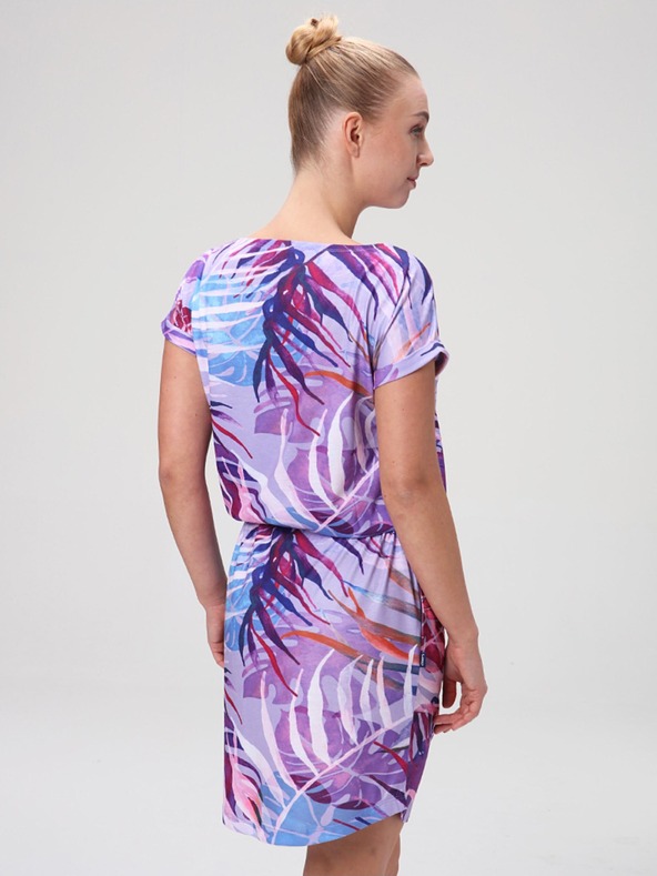 Loap Blau-violett gemustertes Damenkleid LOAP Anuma