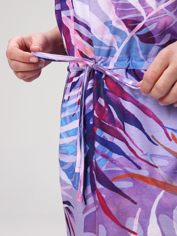 Loap Blau-violett gemustertes Damenkleid LOAP Anuma