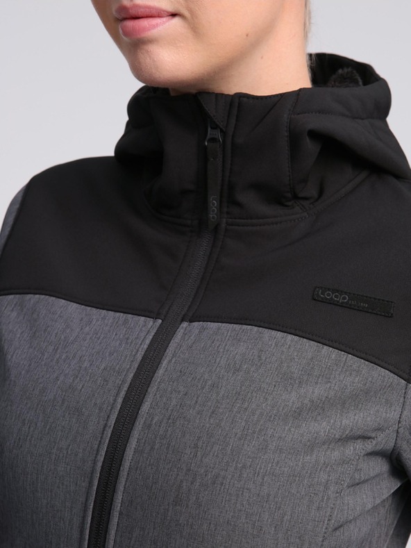 Loap Schwarze und graue Damen-Softshell-Jacke LOAP LUKA